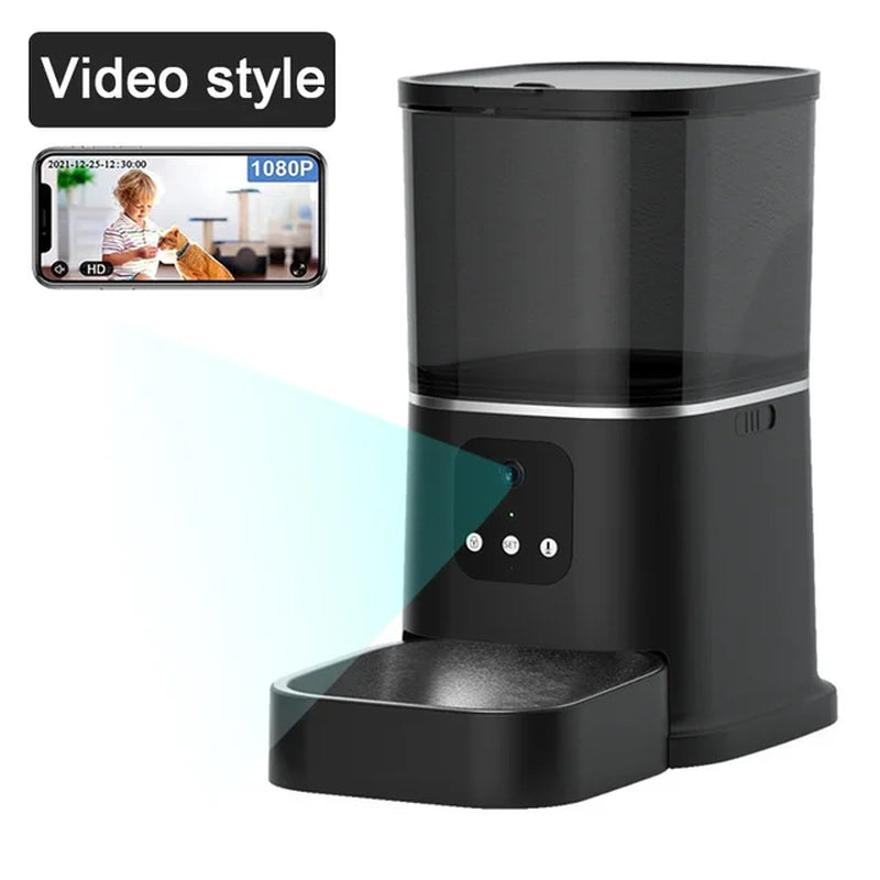 Smart Pet Feeder with Camera, Voice Recorder, and 6L Capacity