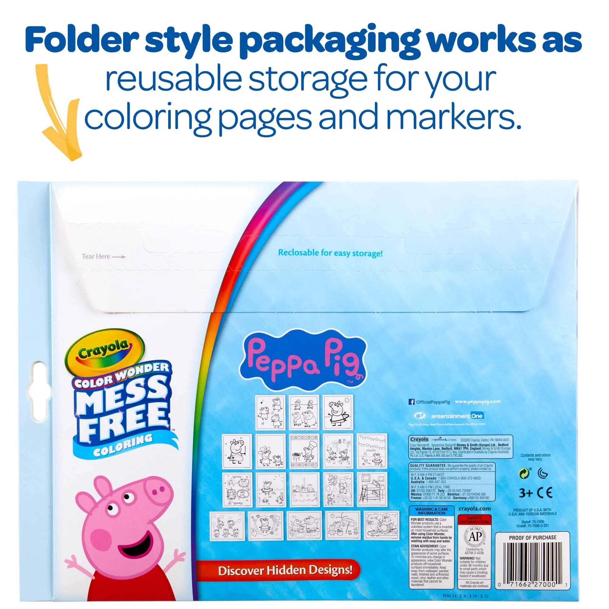 Peppa Pig Wonder Mess Free Coloring Set Book, Gift for Kids