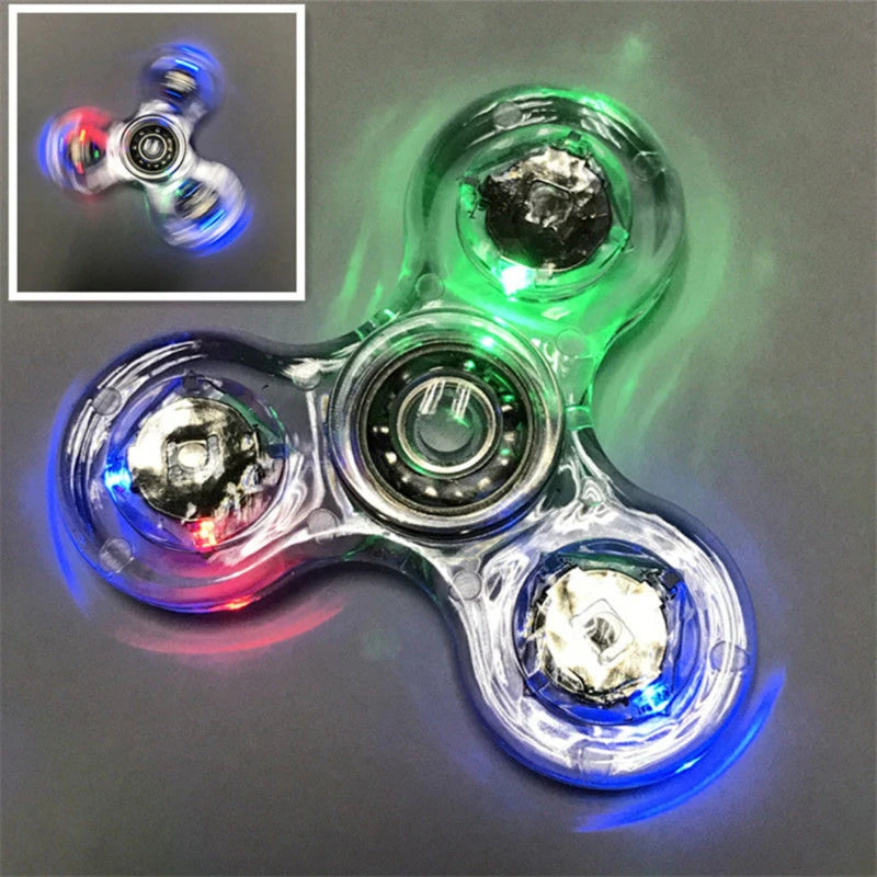 Luminous LED Light Fidget Spinner Hand Top Spinners Glow in Dark Light EDC Figet Spiner Finger Stress Relief Toys