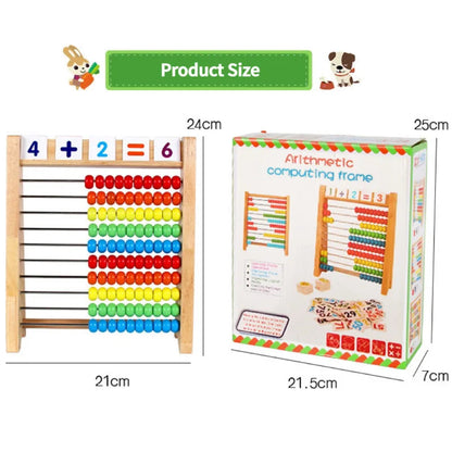 Classic Wooden Educational Counting Toy 100 Beads Preschool Math Learning Toys Montessori Number Arithmetic Abacus Toddler Gift