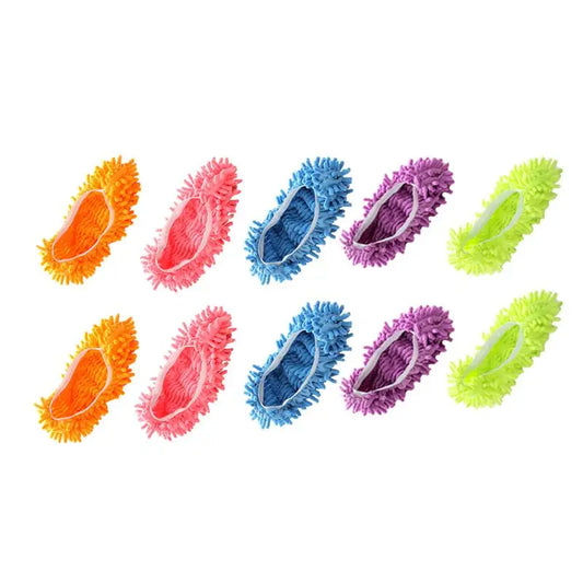 10PCS Chenille Dust Mop Slippers Foot Socks Mop Caps Multi-Function Floor Cleaning Lazy Shoe Covers Dust Hair Cleaner