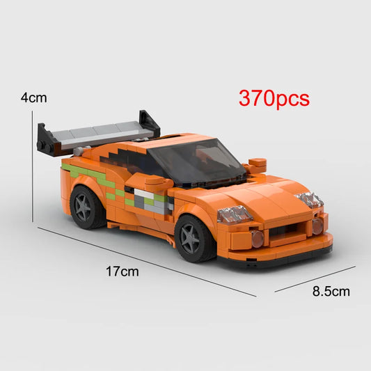 MOC Fast & Furious1 Supra Sports Car Vehicle Speed Champion Racer Building Blocks Brick Creative Garage Toys for Boys Gifts