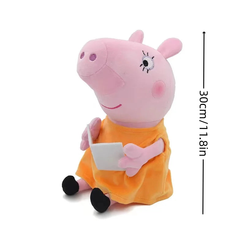 30Cm/11.8In Peppa Pig George Dad Mom Cartoon Plush Stuffed Doll Gift Toy Pig Home Room Decoration Holiday Birthday Kids Toy Gift